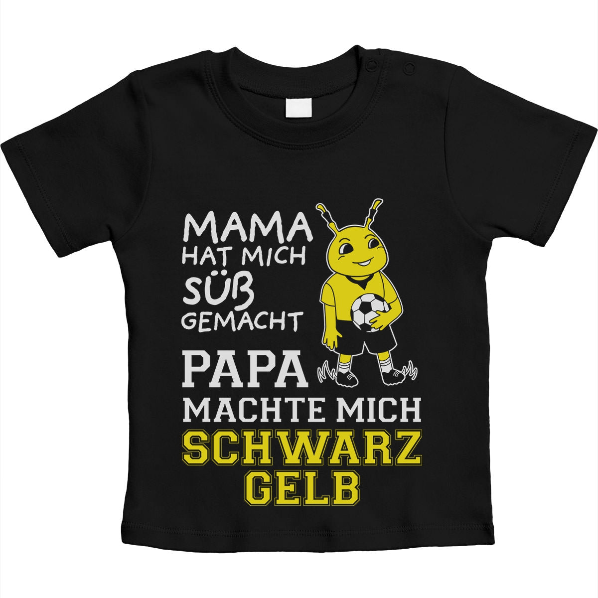 Fanartikel Papa machte mich Schwarz Gelb Unisex Baby T-Shirt Gr. 66-93