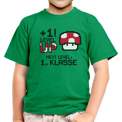 Zur Einschulung Plus1 - Level UP NEXT LEVEL 1. KLASSE Kinder Jungen T-Shirt