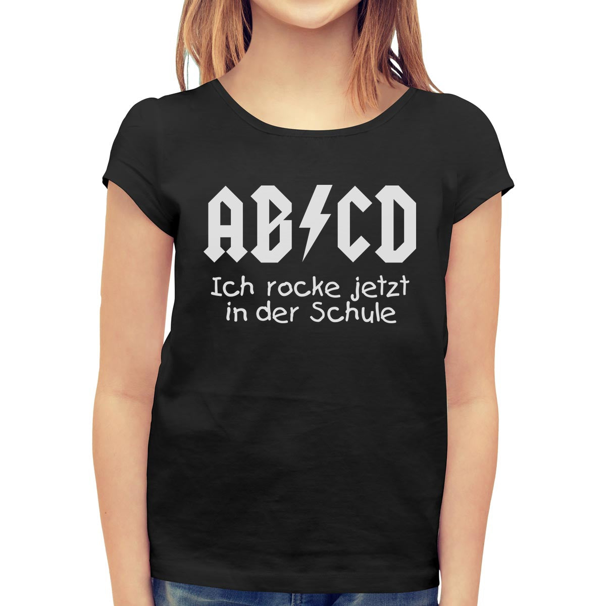 Zum Schulanfang - ABCD Ich rocke jetzt in der Schule Mädchen T-Shirt