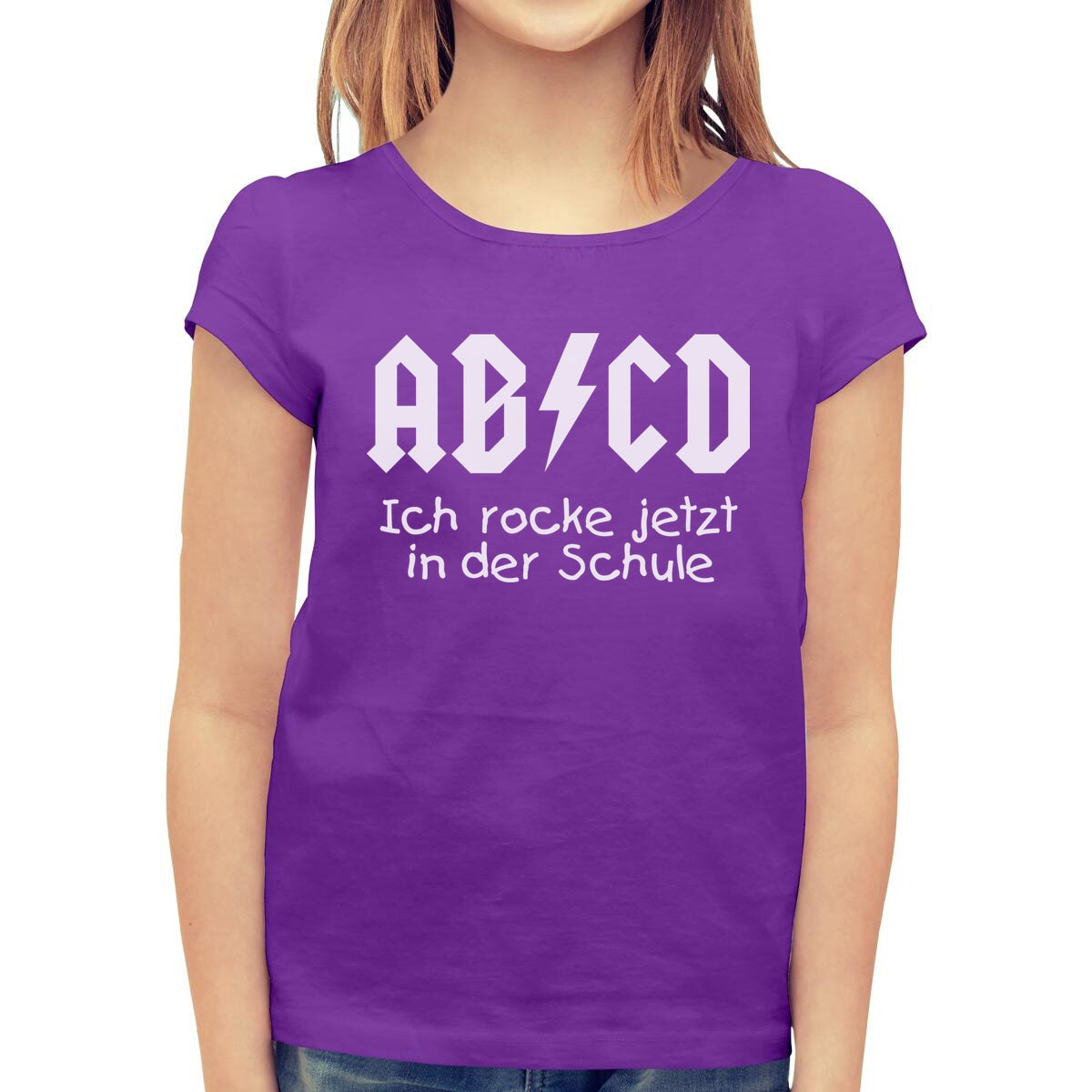 Zum Schulanfang - ABCD Ich rocke jetzt in der Schule Mädchen T-Shirt