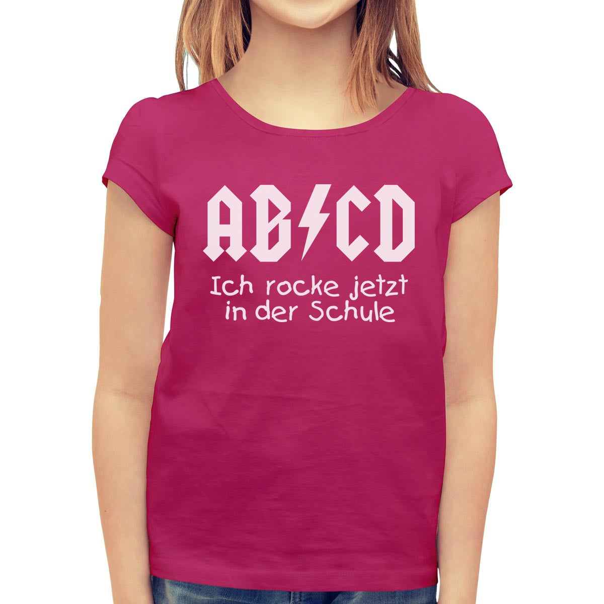 Zum Schulanfang - ABCD Ich rocke jetzt in der Schule Mädchen T-Shirt