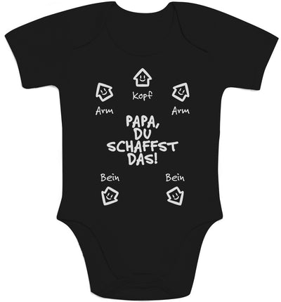 Papa Du Schaffst Das - Baby Mädchen und Jungen Baby Body Kurzarm-Body