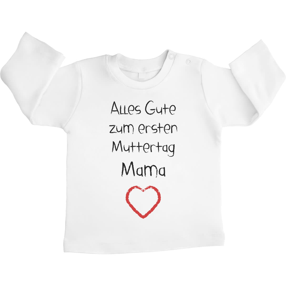 Alles Gute zum ersten Muttertag Mama Herz Unisex Baby Langarmshirt Gr. 66-93