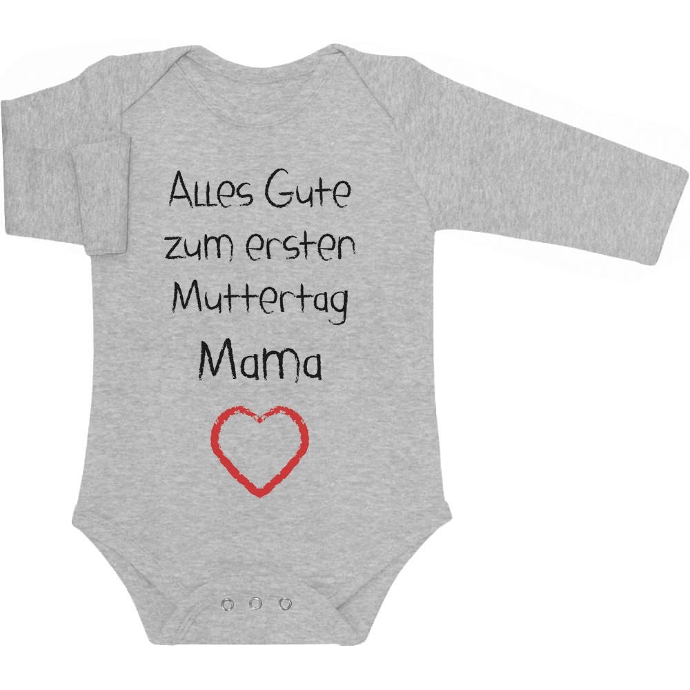 Alles Gute zum ersten Muttertag Mama - Geschenk für Mutter Baby Langarm Body