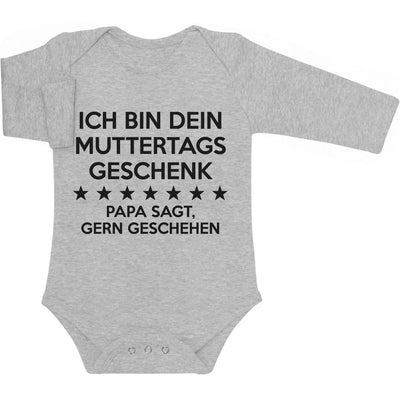 Ich Bin Dein Muttertagsgeschenk Papa Sagt Gern Geschehen Baby Langarm Body