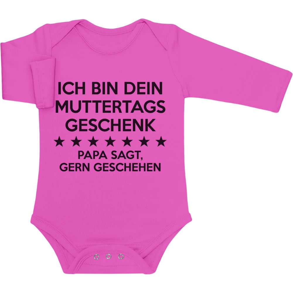Ich Bin Dein Muttertagsgeschenk Papa Sagt Gern Geschehen Baby Langarm Body