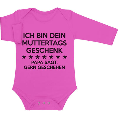 Ich Bin Dein Muttertagsgeschenk Papa Sagt Gern Geschehen Baby Langarm Body