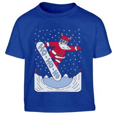 Weihnachten Santa auf Snowboard Ho Ho Ho Kinder Jungen T-Shirt
