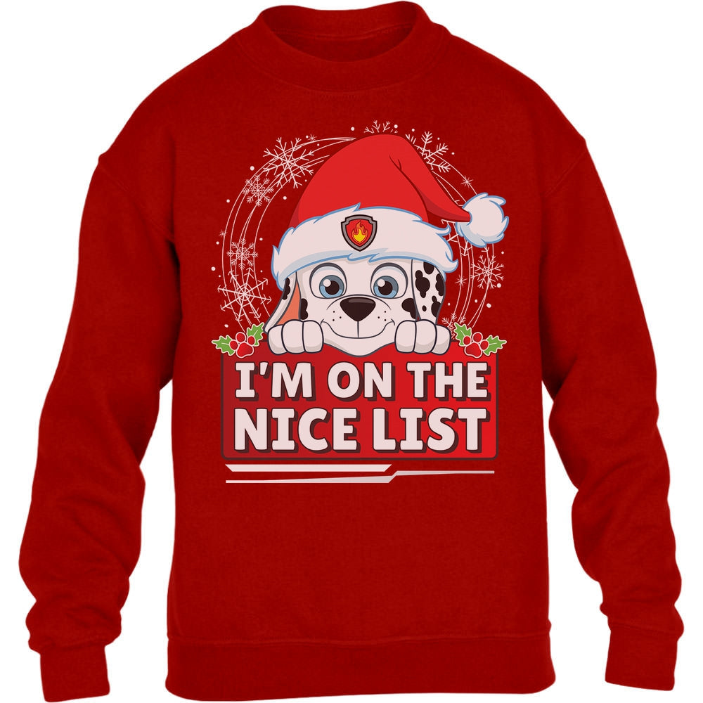 Paw Patrol Marshall Christmas I M On The Nice List Kinder Pullover Sweatshirt