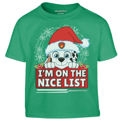 Paw Patrol Marshall Christmas I M On The Nice List Kinder Jungen T-Shirt
