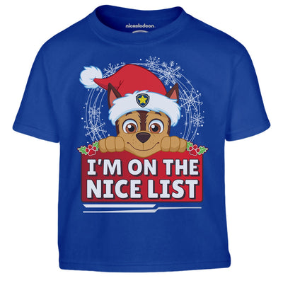 Paw Patrol Chase Ugly Christmas I'm On The Nice List Kinder Jungen T-Shirt