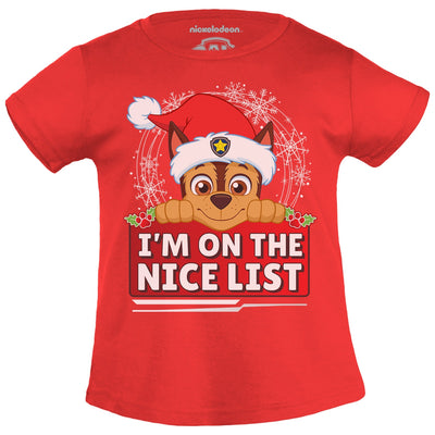 Paw Patrol Chase Ugly Christmas I'm On The Nice List Mädchen T-Shirt