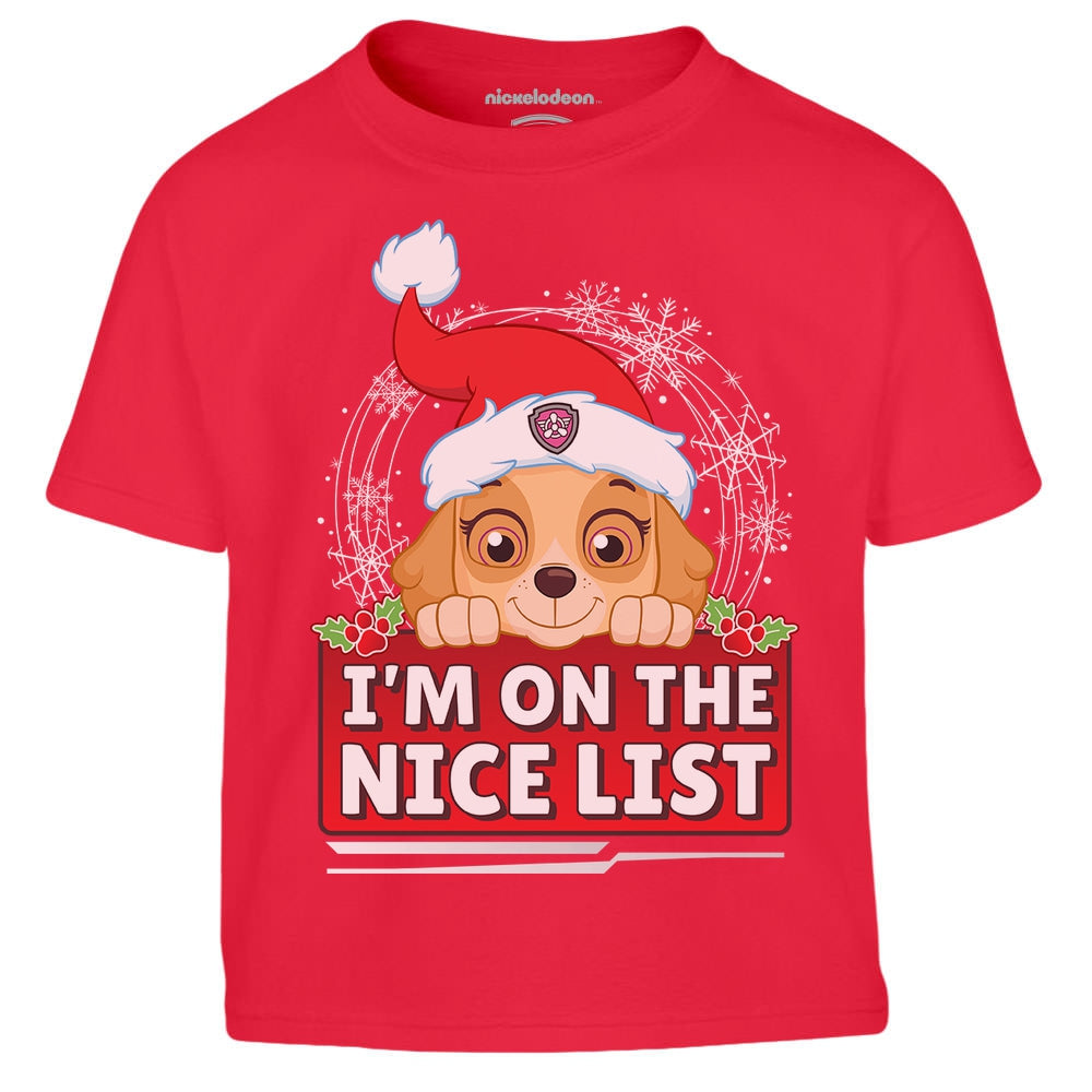 Paw Patrol Skye Ugly Christmas I'm On The Nice List Kinder Jungen T-Shirt