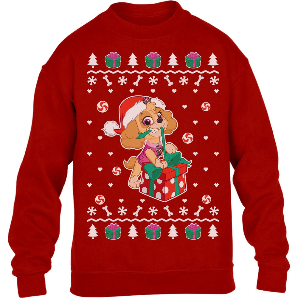 Paw Patrol Ugly Christmas Skye Weihnachtsgeschenk Kinder Pullover Sweatshirt