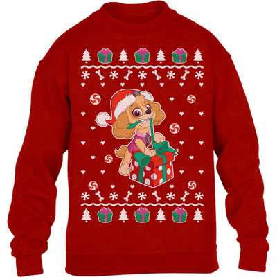 Paw Patrol Ugly Christmas Skye Weihnachtsgeschenk Kinder Pullover Sweatshirt