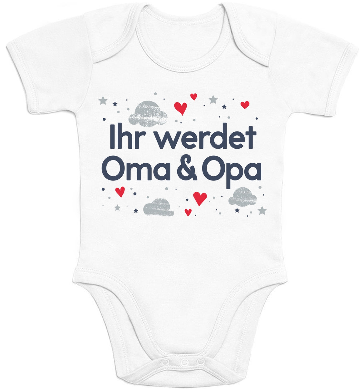 Ihr werdet Oma & Opa Schwangerschaft verkünden Baby Body Kurzarm-Body