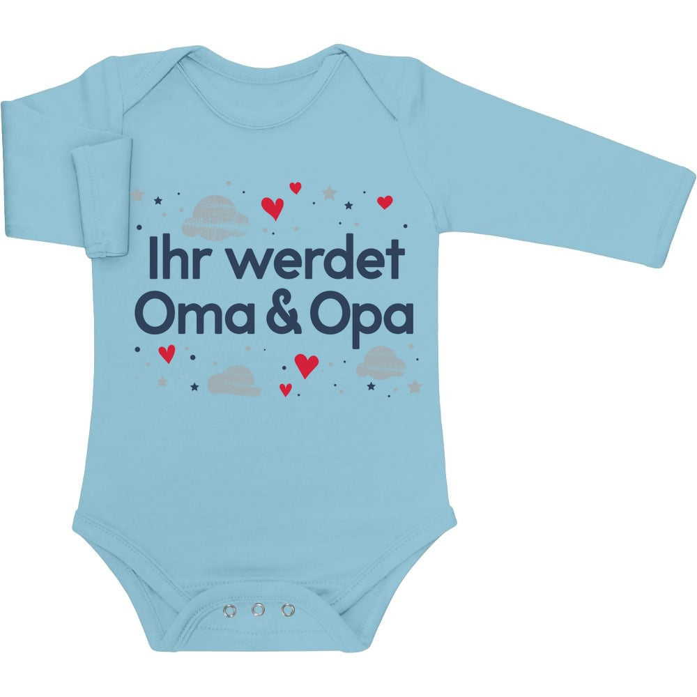 Ihr werdet Oma & Opa Schwangerschaft verkünden Baby Langarm Body