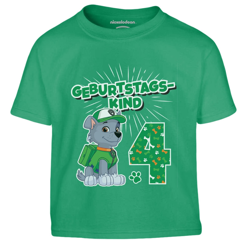 Geburtstagskind 4 Jahre Geburtstag Rocky Geschenk Kinder Jungen T-Shirt