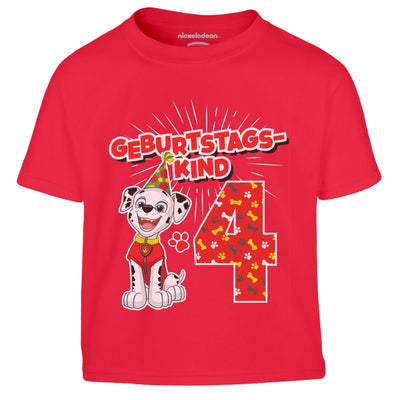 Geburtstagskind 4 Jahre Geburtstag Marshall Geschenk Kinder Jungen T-Shirt