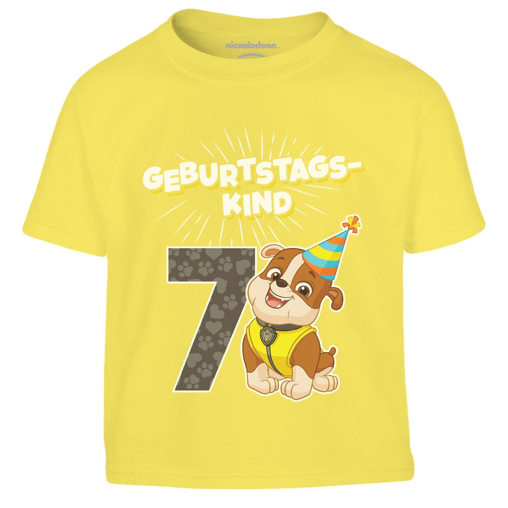 Geburtstagskind 7 Jahre Geburtstag Rubble Geschenk Kinder Jungen T-Shirt