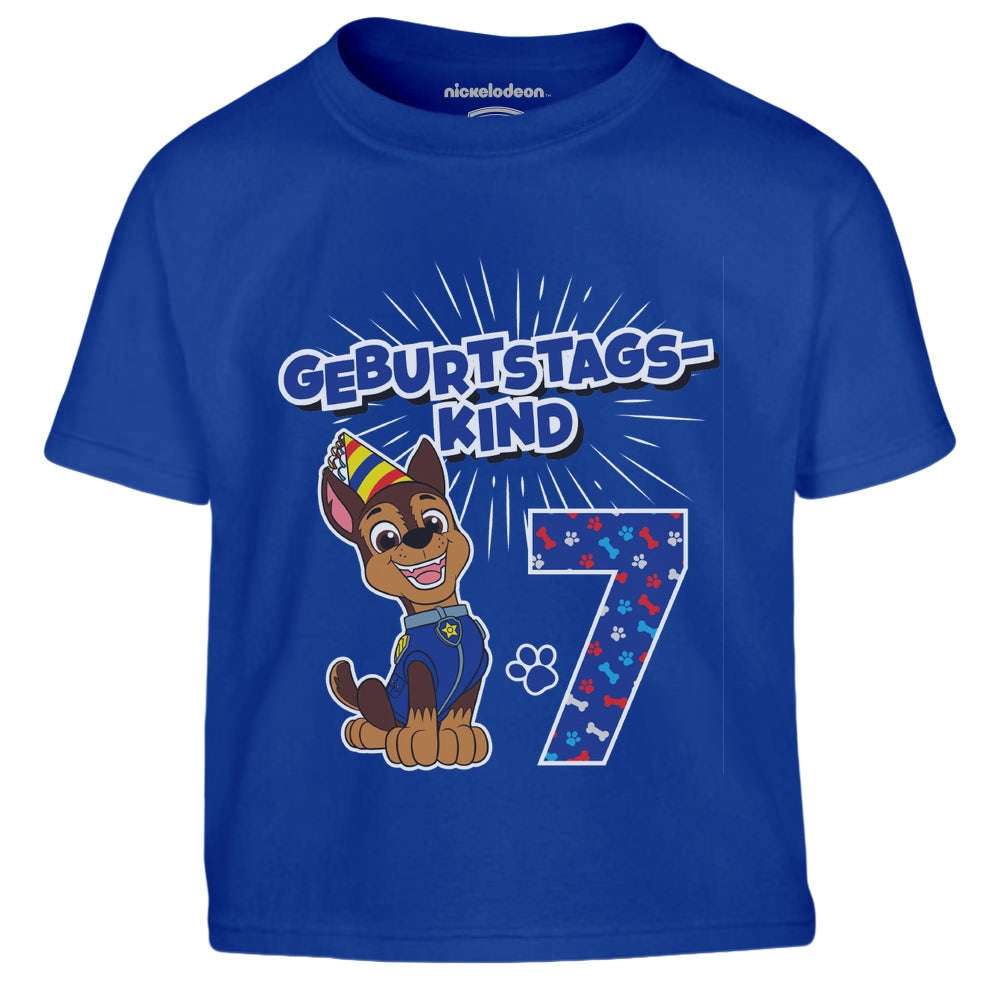 Geburtstagskind 7 Jahre Geburtstag Chase Geschenk Kinder Jungen T-Shirt