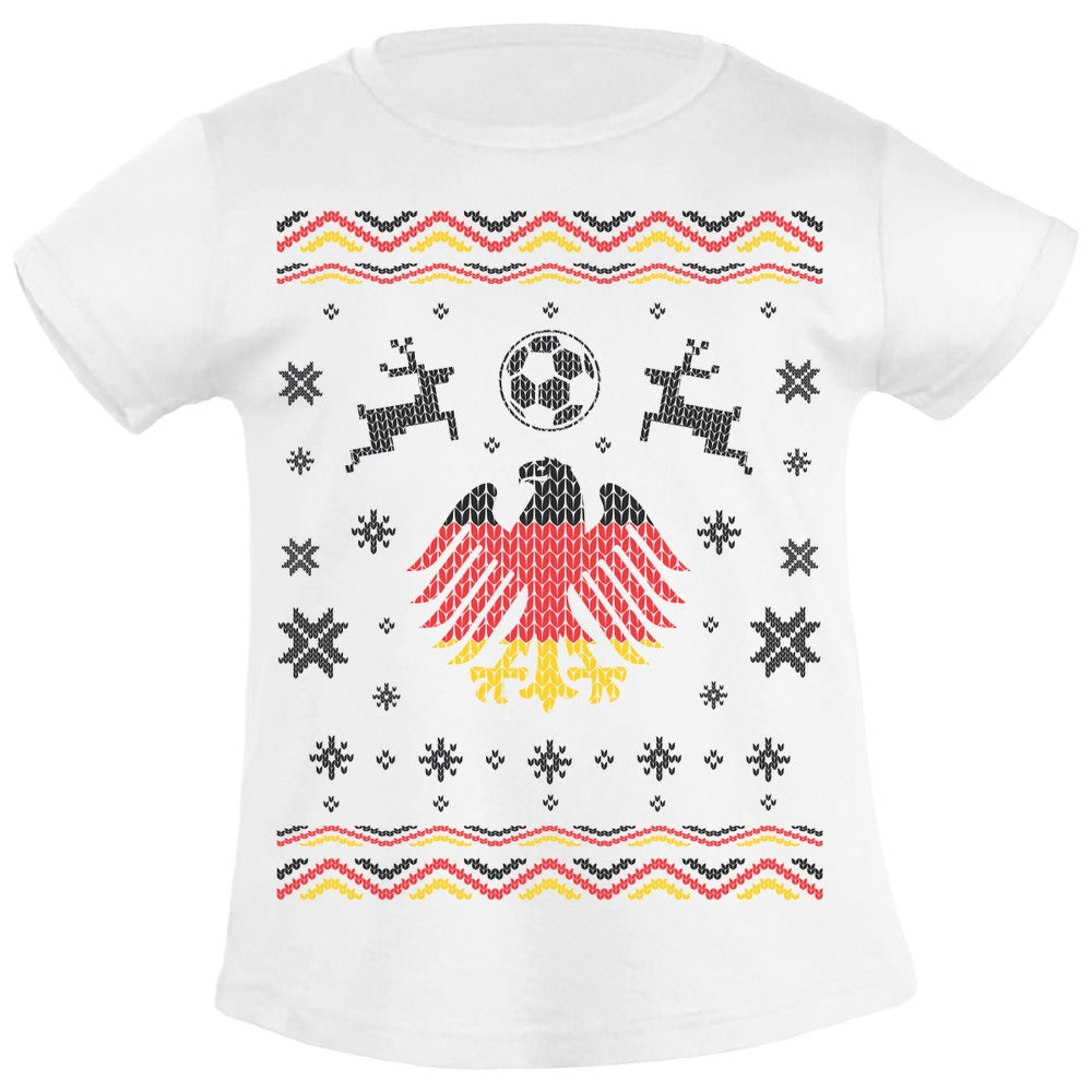Fussball WM Deutschland Adler Ugly Christmas Mädchen T-Shirt