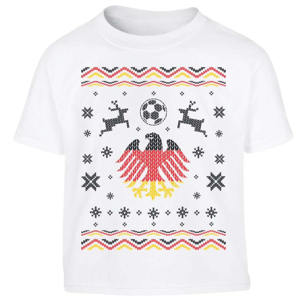 Fussball Deutschland Adler Ugly Christmas Kinder Jungen T-Shirt