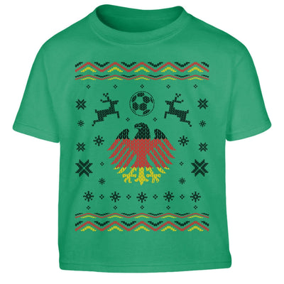 Fussball Deutschland Adler Ugly Christmas Kinder Jungen T-Shirt