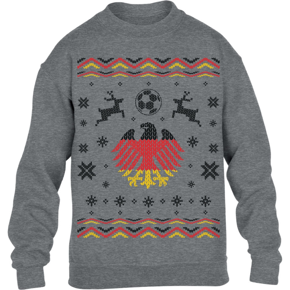 Fussball Deutschland Adler Ugly Christmas Kinder Pullover Sweatshirt