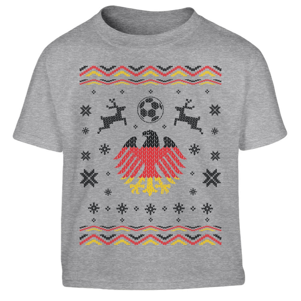 Fussball Deutschland Adler Ugly Christmas Kinder Jungen T-Shirt