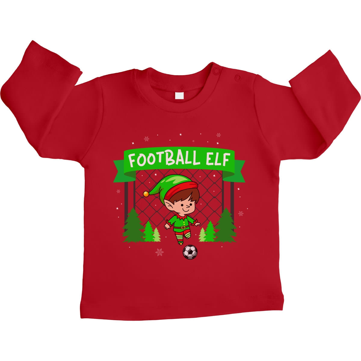 Christmas Football Elf Weihnachten Fussball Unisex Baby Langarmshirt Gr. 66-93