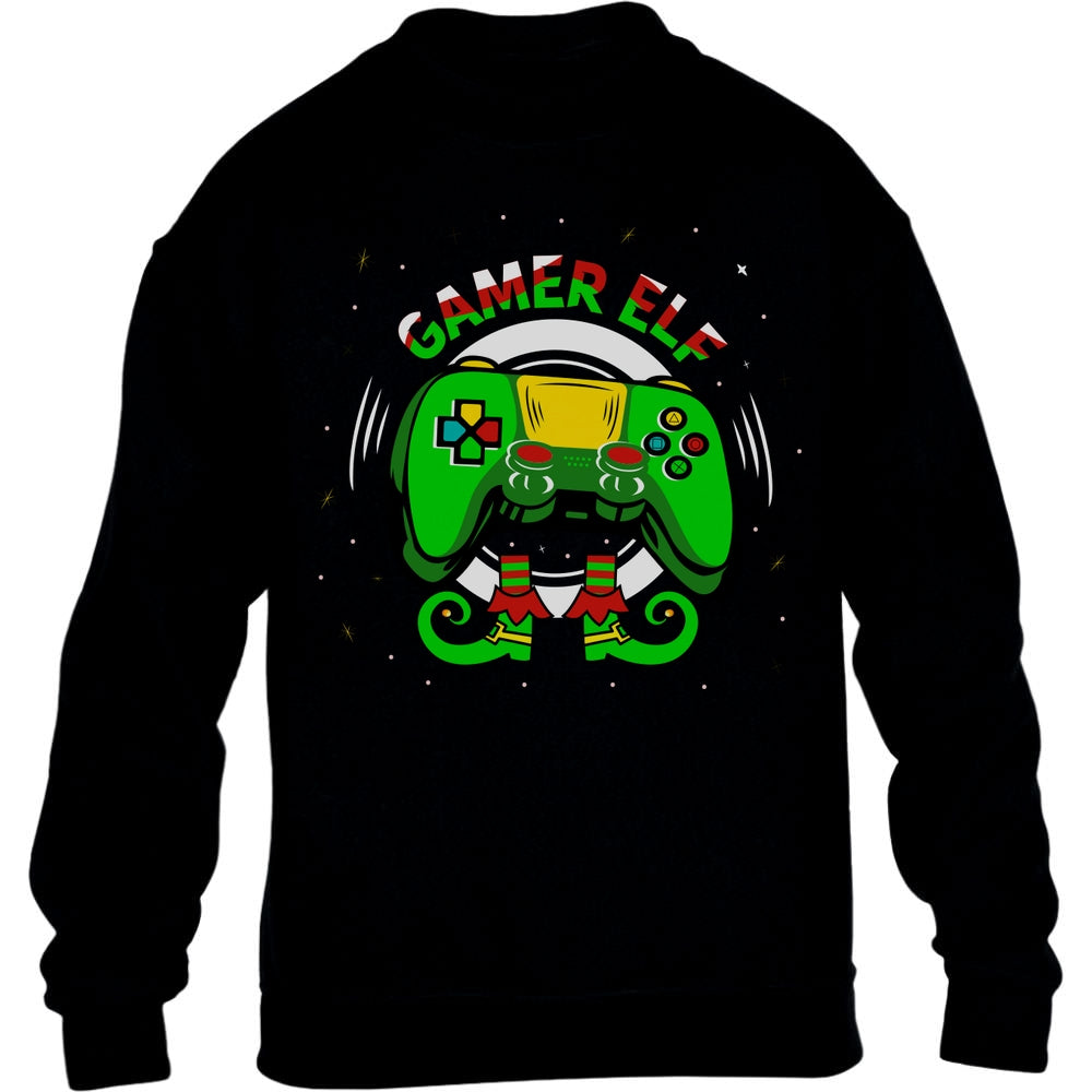 Gamer Elf Weihnachts Kinder Controller Kinder Pullover Sweatshirt