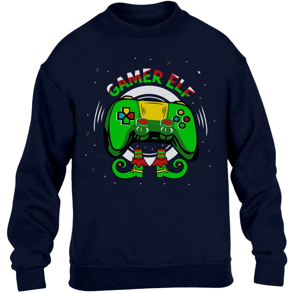 Gamer Elf Weihnachts Kinder Controller Kinder Pullover Sweatshirt