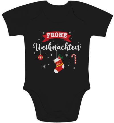 Frohe Weihnachten Weihnachtsstrumpf Ugly Christmas Baby Body Kurzarm-Body