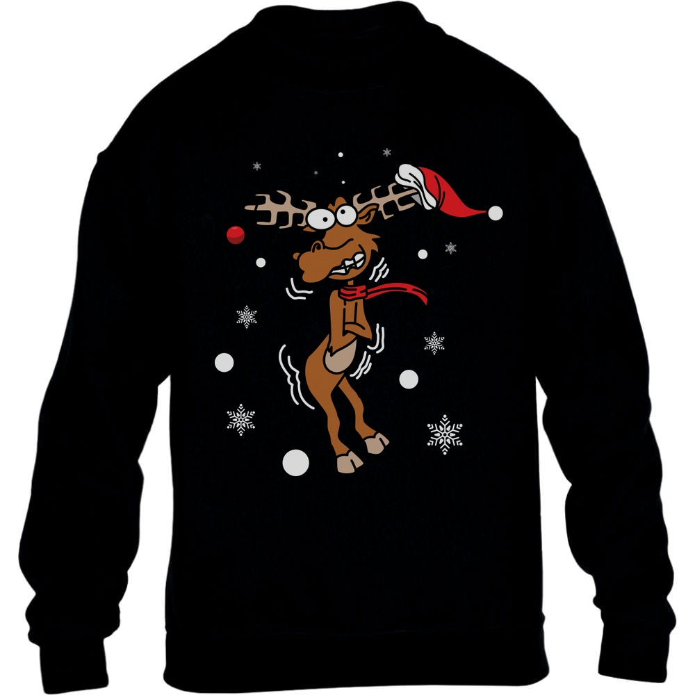 Freezing Rudolf Rentier Reindeer Weihnachtspullover Kinder Pullover Sweatshirt