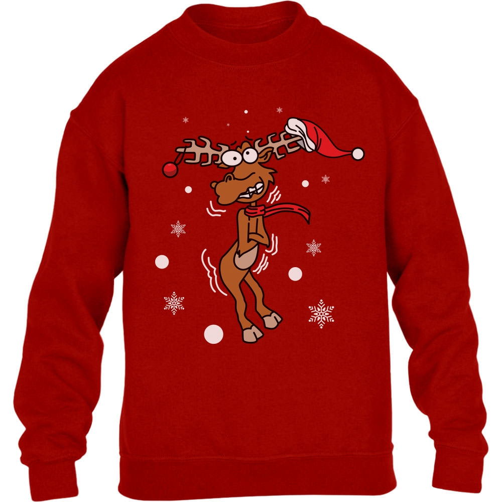 Freezing Rudolf Rentier Reindeer Weihnachtspullover Kinder Pullover Sweatshirt