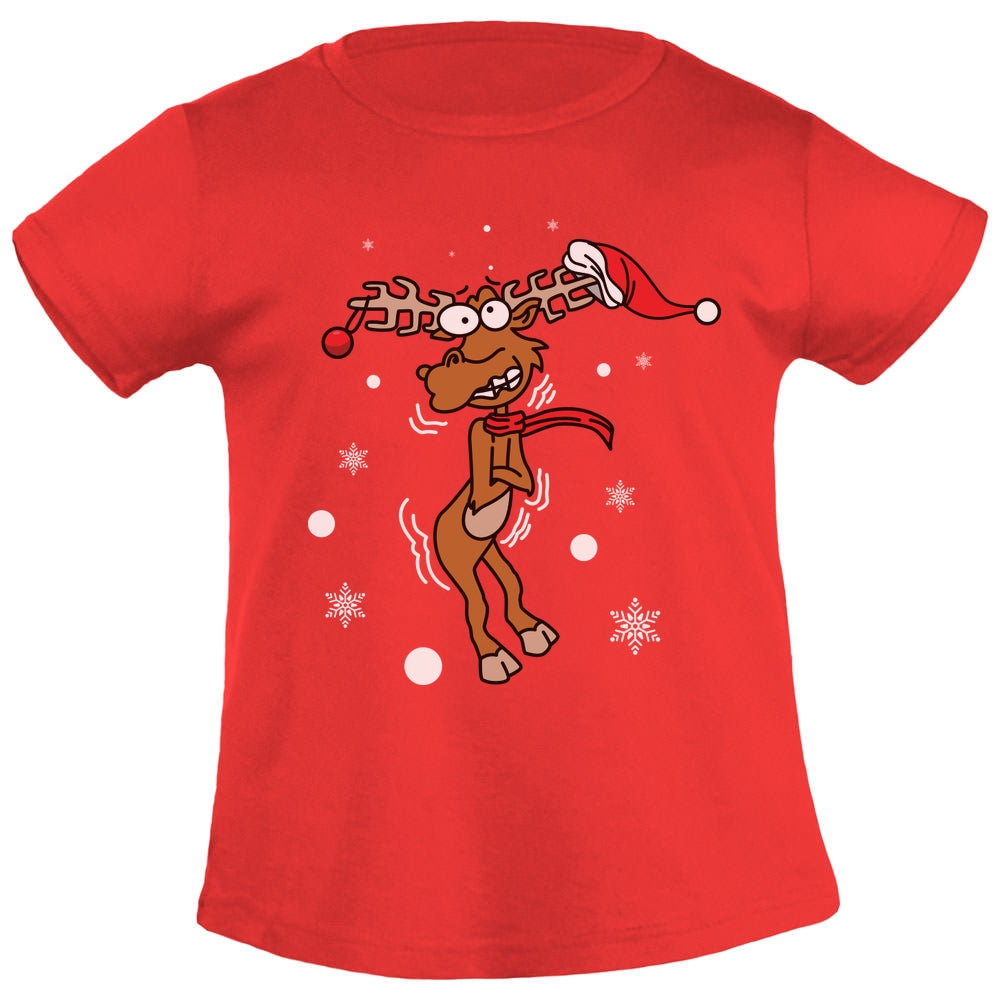 Freezing Rudolf Rentier Reindeer Weihnachtsshirt Christmas Mädchen T-Shirt