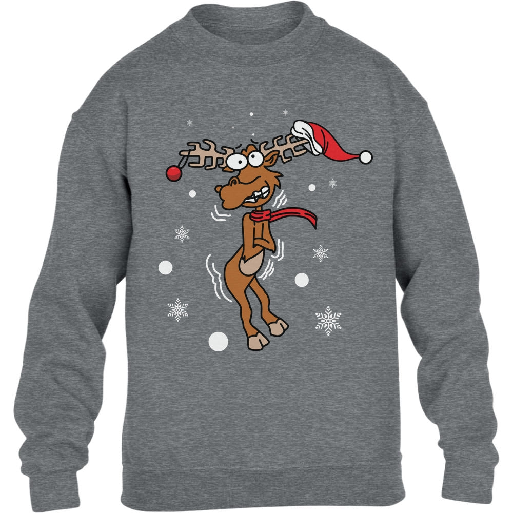 Freezing Rudolf Rentier Reindeer Weihnachtspullover Kinder Pullover Sweatshirt