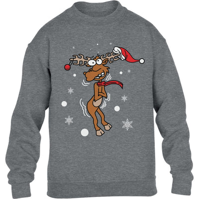 Freezing Rudolf Rentier Reindeer Weihnachtspullover Kinder Pullover Sweatshirt