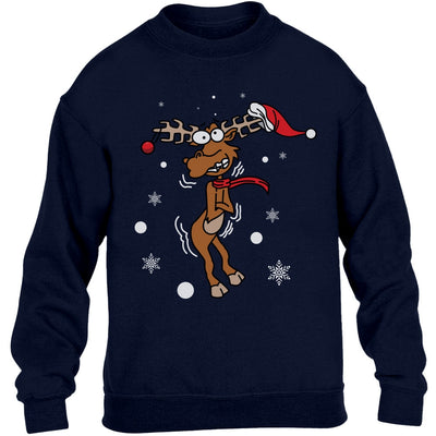Freezing Rudolf Rentier Reindeer Weihnachtspullover Kinder Pullover Sweatshirt