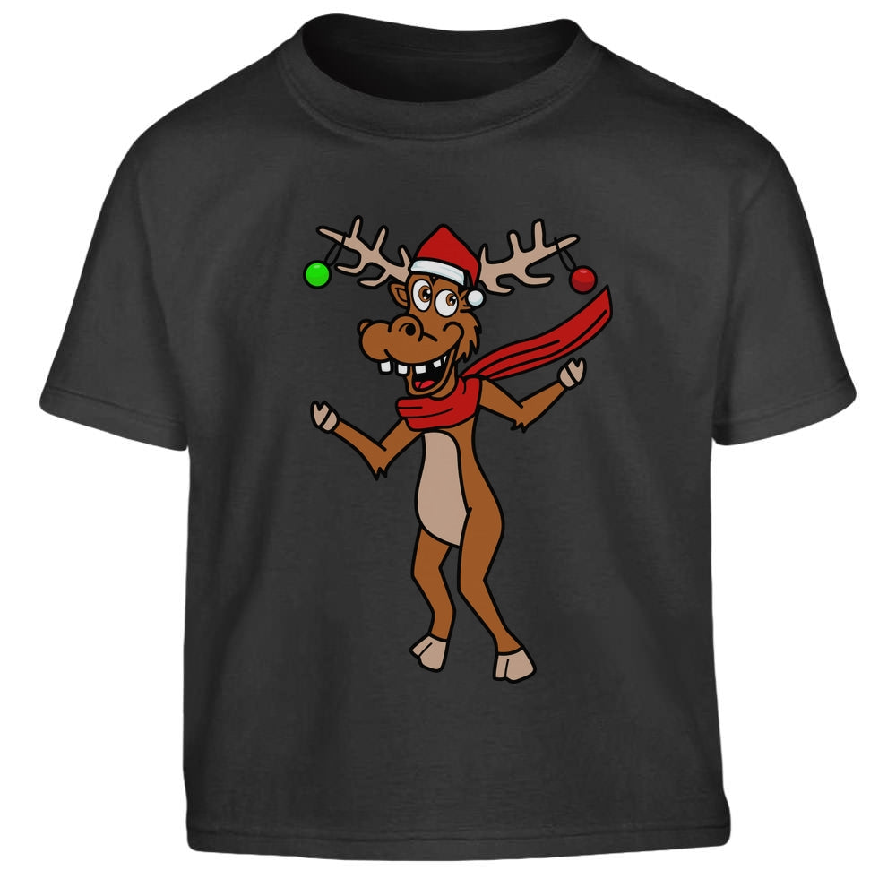 Ugly Christmas Verrücktes Rentier Weihnachtsshirt Reindeer Kinder Jungen T-Shirt