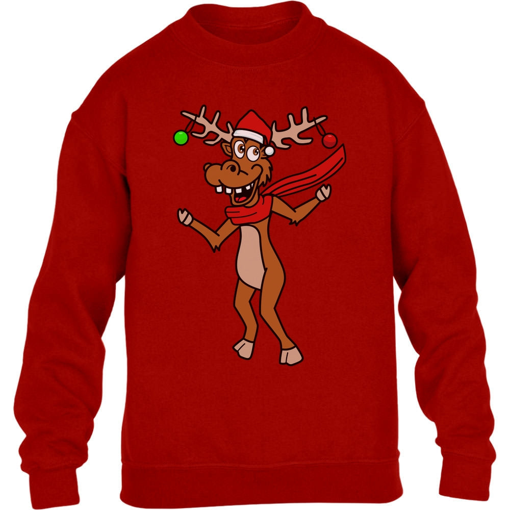 Verrücktes Rentier Weihnachtspullover Weihnachten Kinder Pullover Sweatshirt