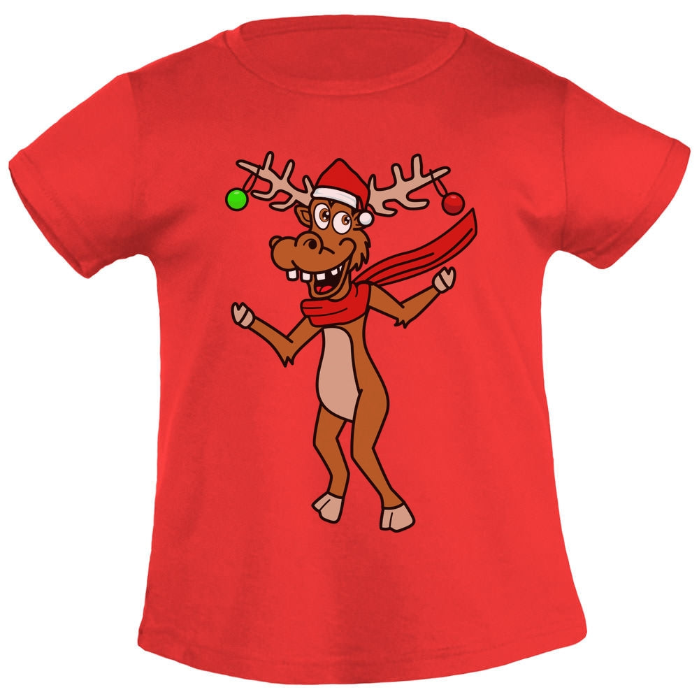 Ugly Christmas Verrücktes Rentier Weihnachtsshirt Reindeer Mädchen T-Shirt