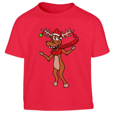 Ugly Christmas Verrücktes Rentier Weihnachtsshirt Reindeer Kinder Jungen T-Shirt