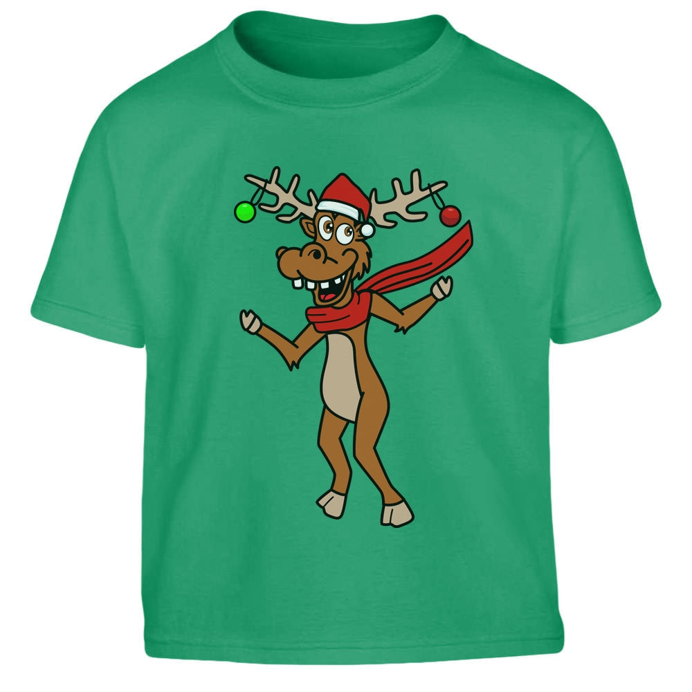 Ugly Christmas Verrücktes Rentier Weihnachtsshirt Reindeer Kinder Jungen T-Shirt