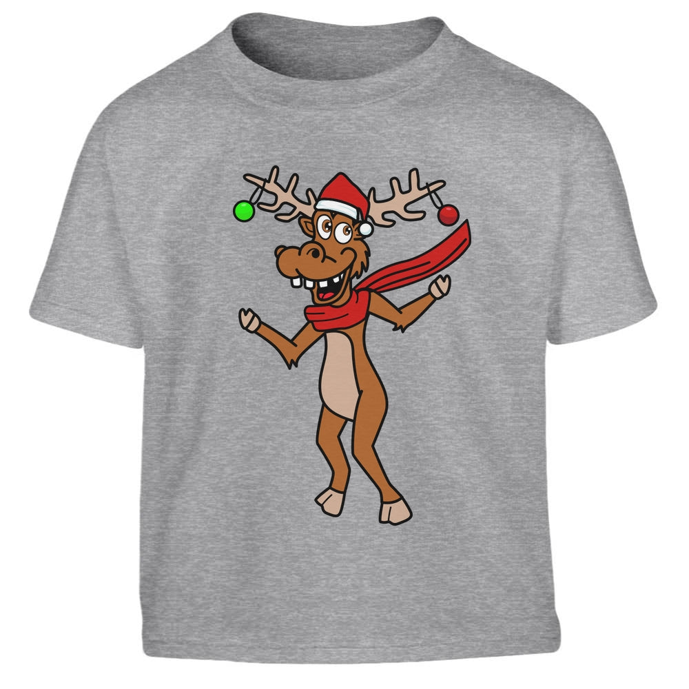 Ugly Christmas Verrücktes Rentier Weihnachtsshirt Reindeer Kinder Jungen T-Shirt