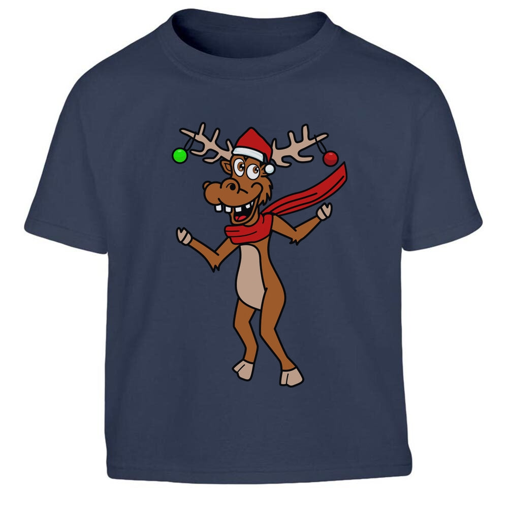 Ugly Christmas Verrücktes Rentier Weihnachtsshirt Reindeer Kinder Jungen T-Shirt