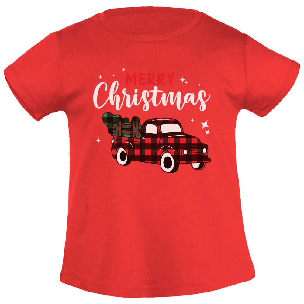 Merry Christmas Weihnachtsshirt mit Weihnachtstruck Mädchen T-Shirt