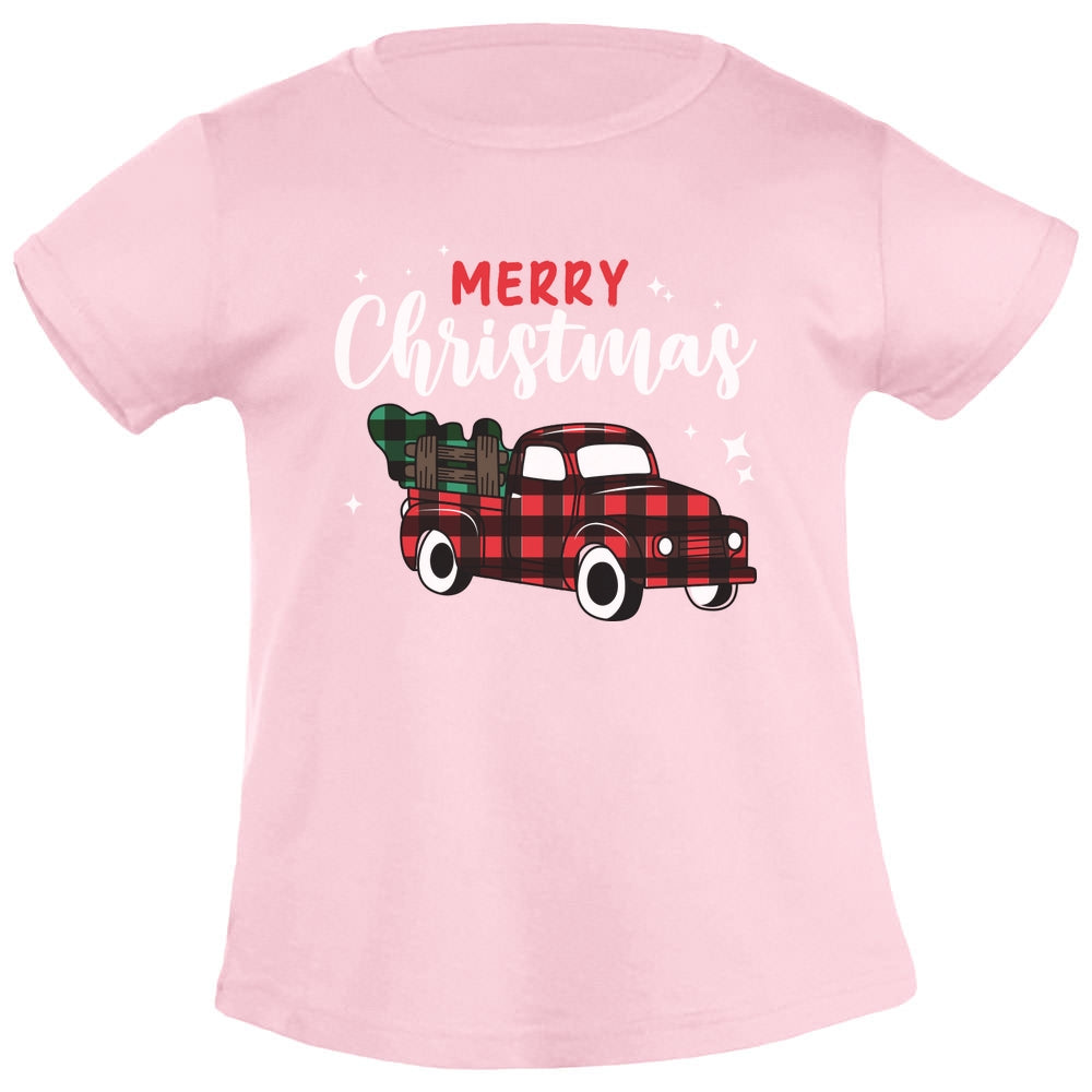 Merry Christmas Weihnachtsshirt mit Weihnachtstruck Mädchen T-Shirt