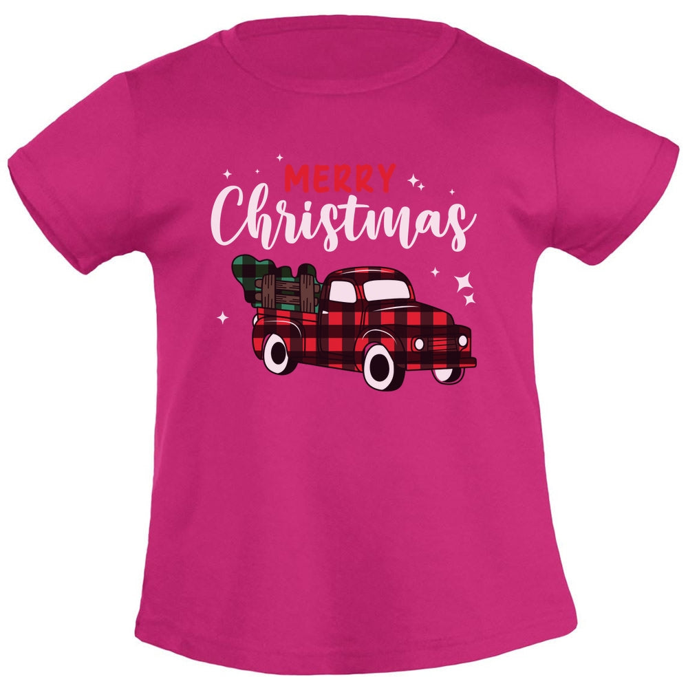 Merry Christmas Weihnachtsshirt mit Weihnachtstruck Mädchen T-Shirt